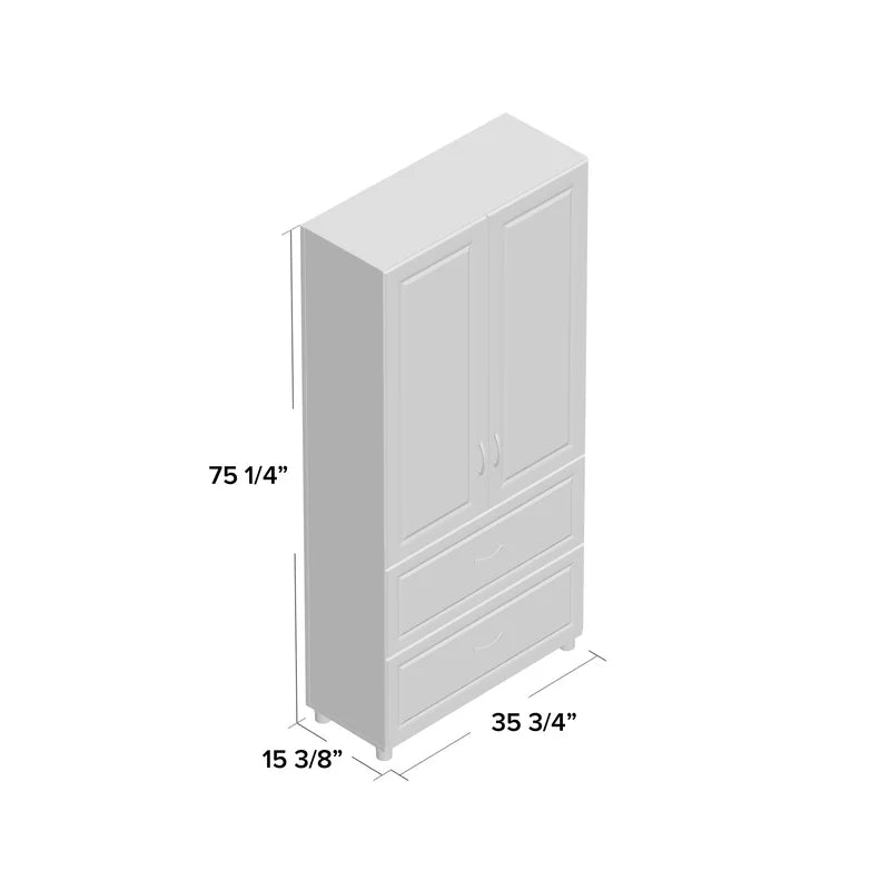 Wooden 2 Door Wardrobe -