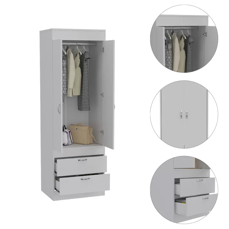 Wooden 2 Door Wardrobe -