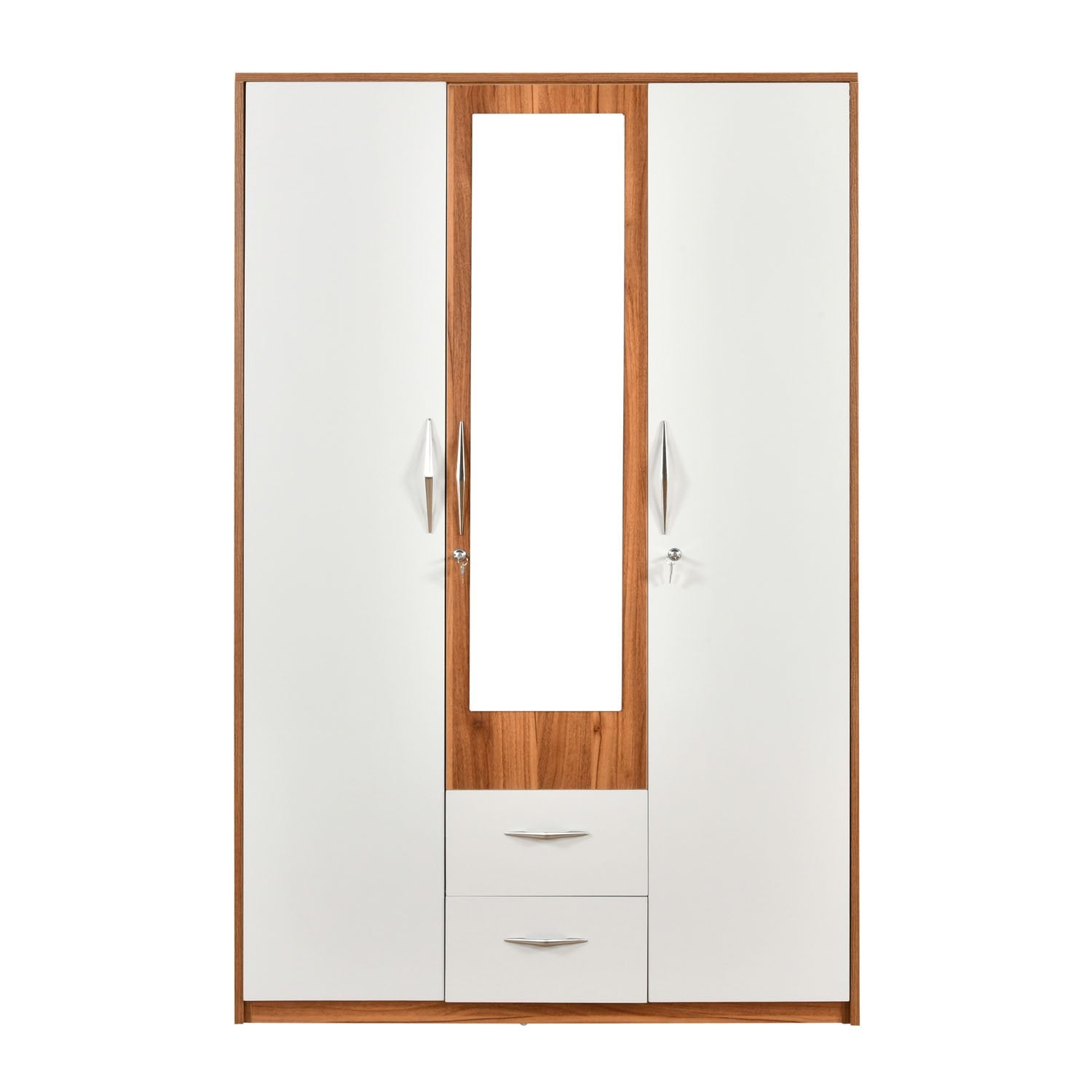 Wooden 3 Door & Mirror Wardrobe -