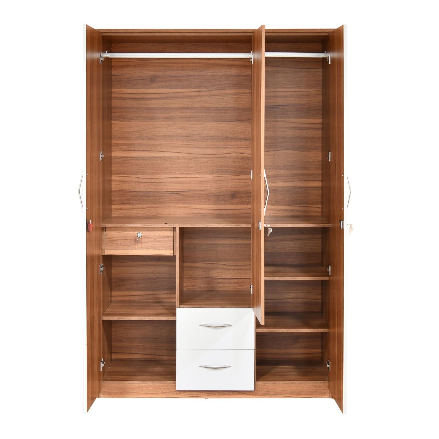 Wooden 3 Door & Mirror Wardrobe -
