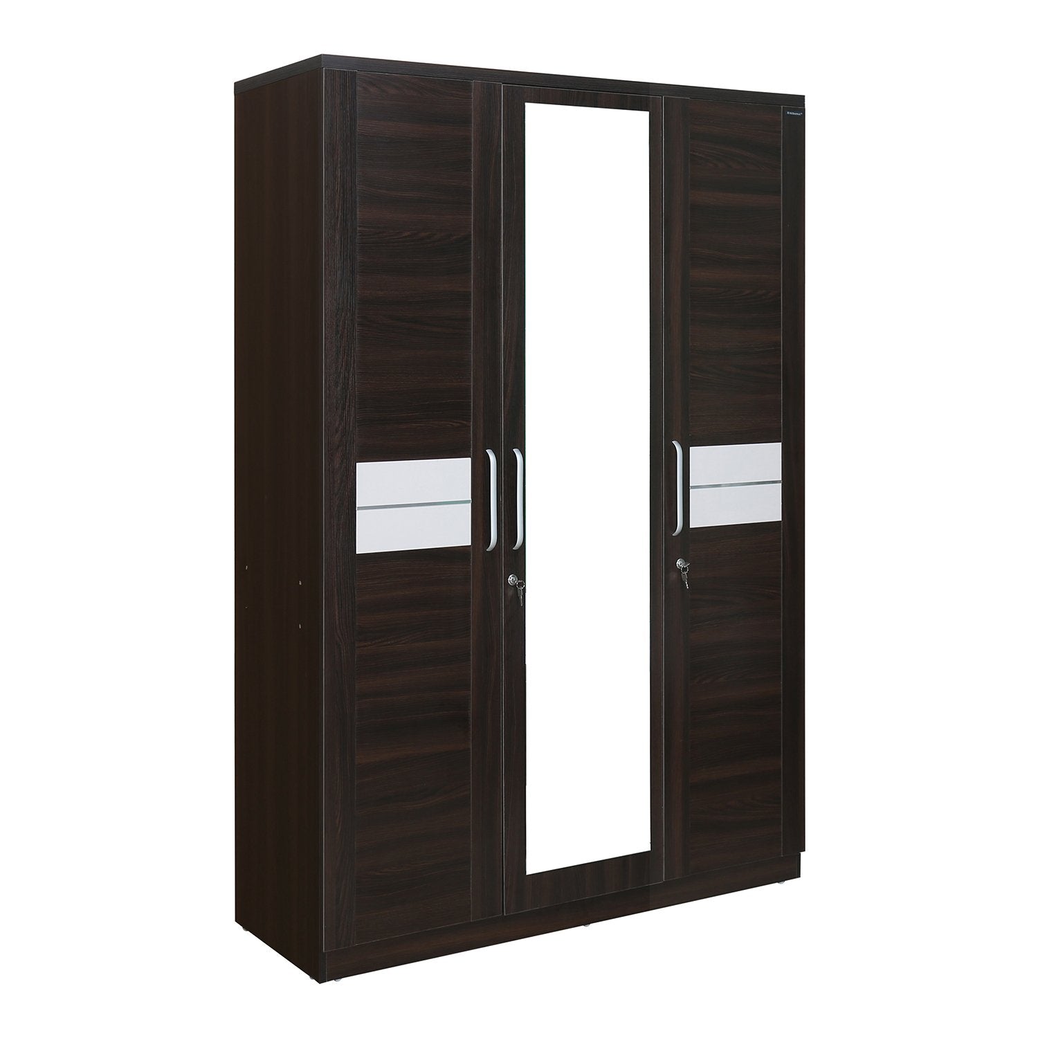 Wooden 3 Door & Mirror Wardrobe -
