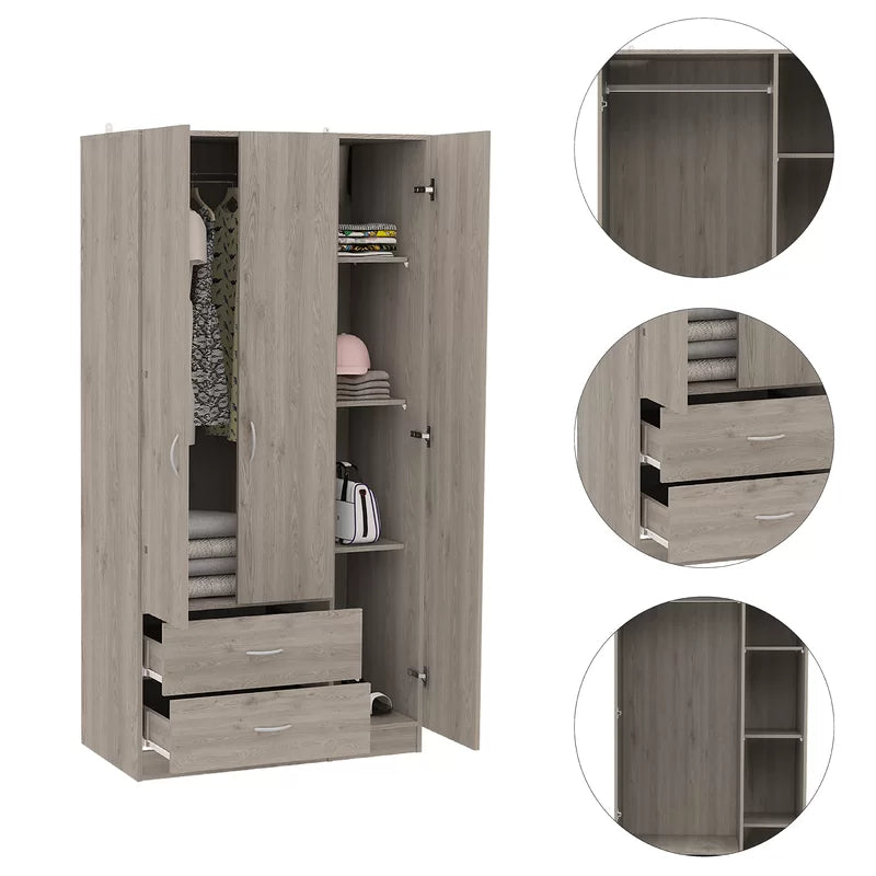 Wooden 3 Door Wardrobe -