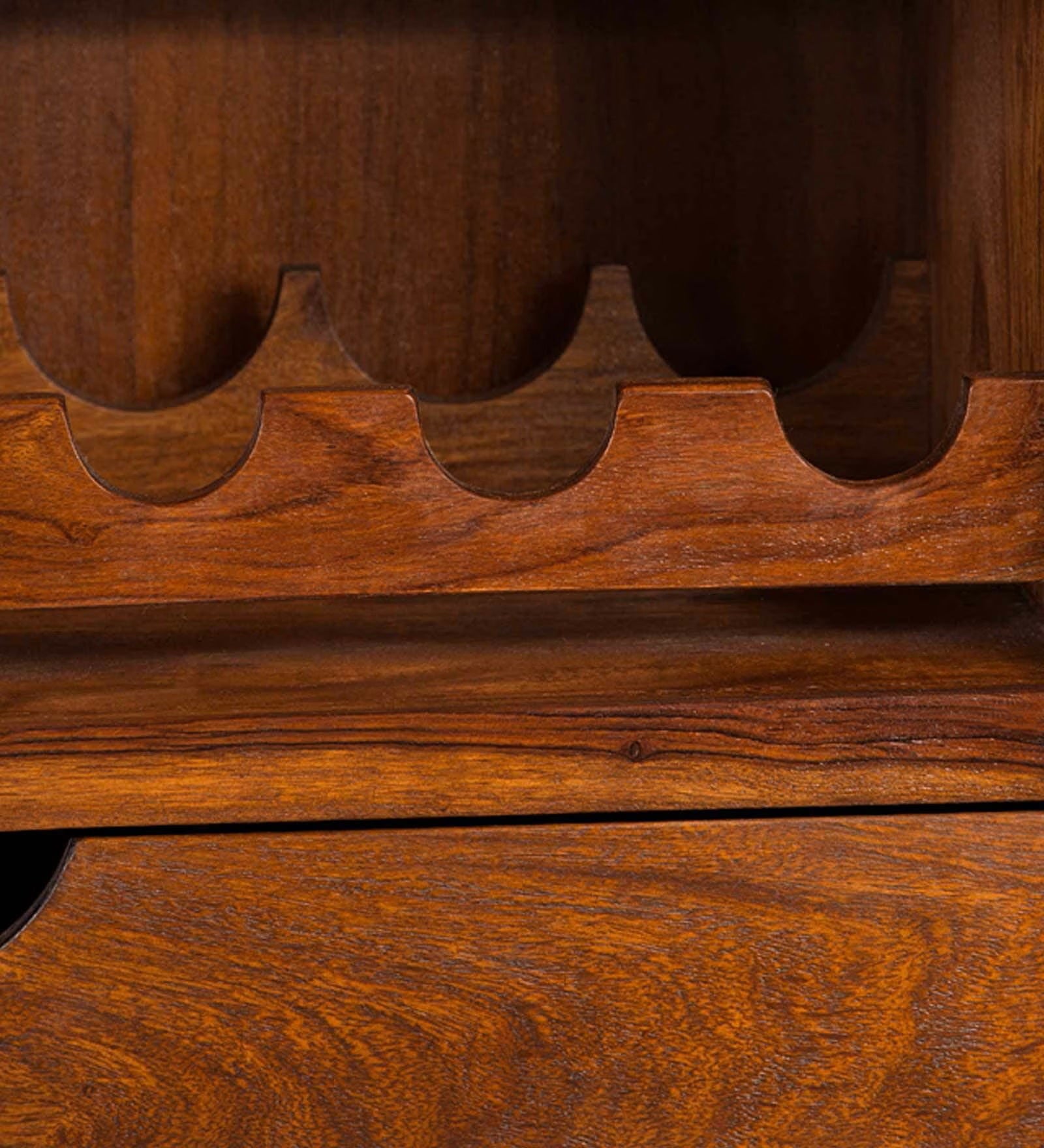 Wooden Bar Cabinet with Metal Base -