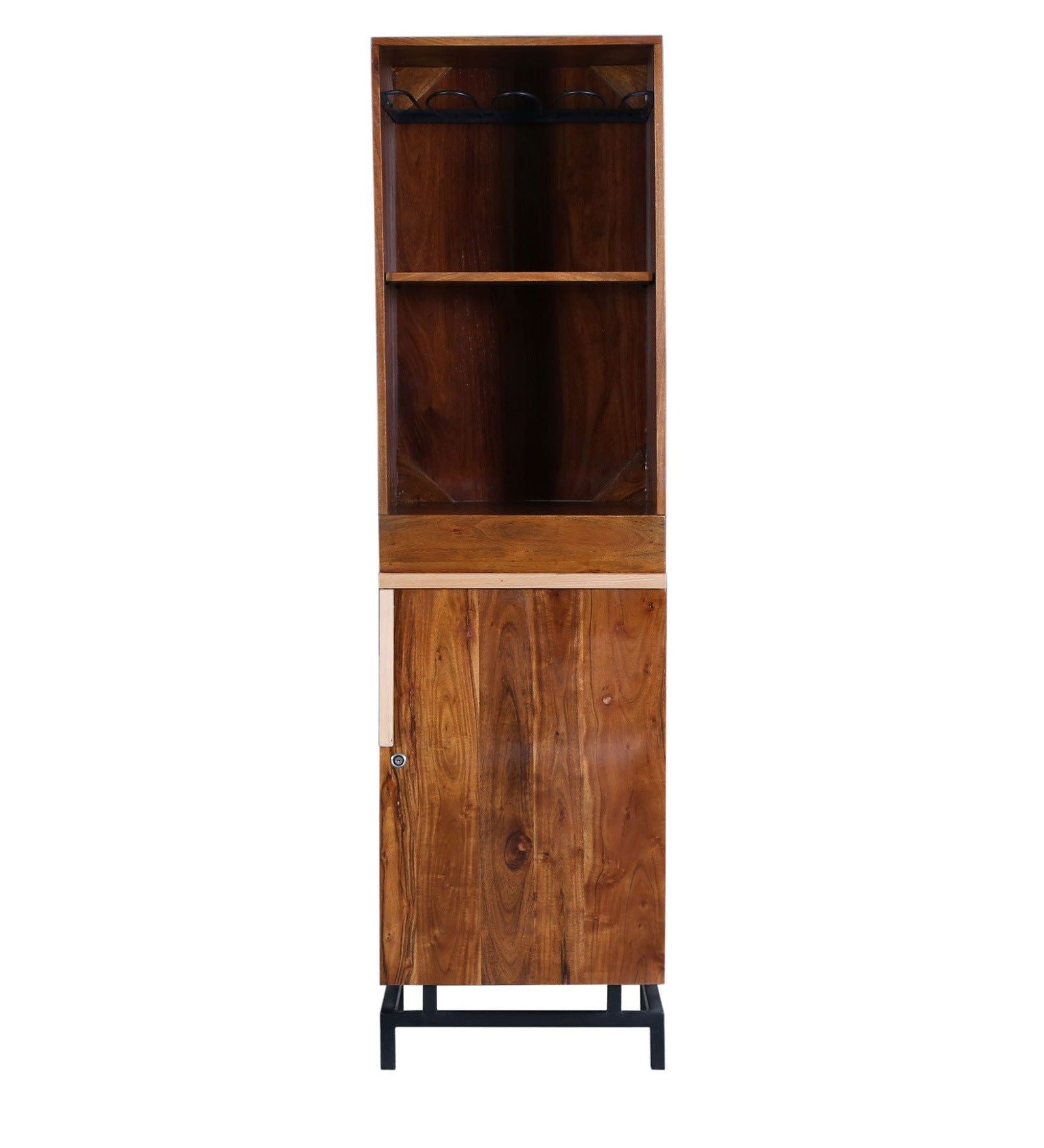 Wooden Bar Cabinet with Metal Base -