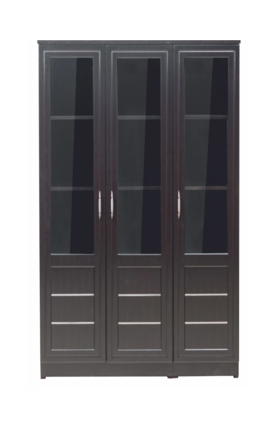 Wooden Cabinet Filing & Book Storage with Glass Door -