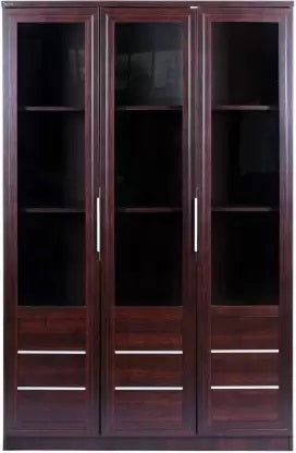 Wooden Cabinet Filing & Book Storage with Glass Door -