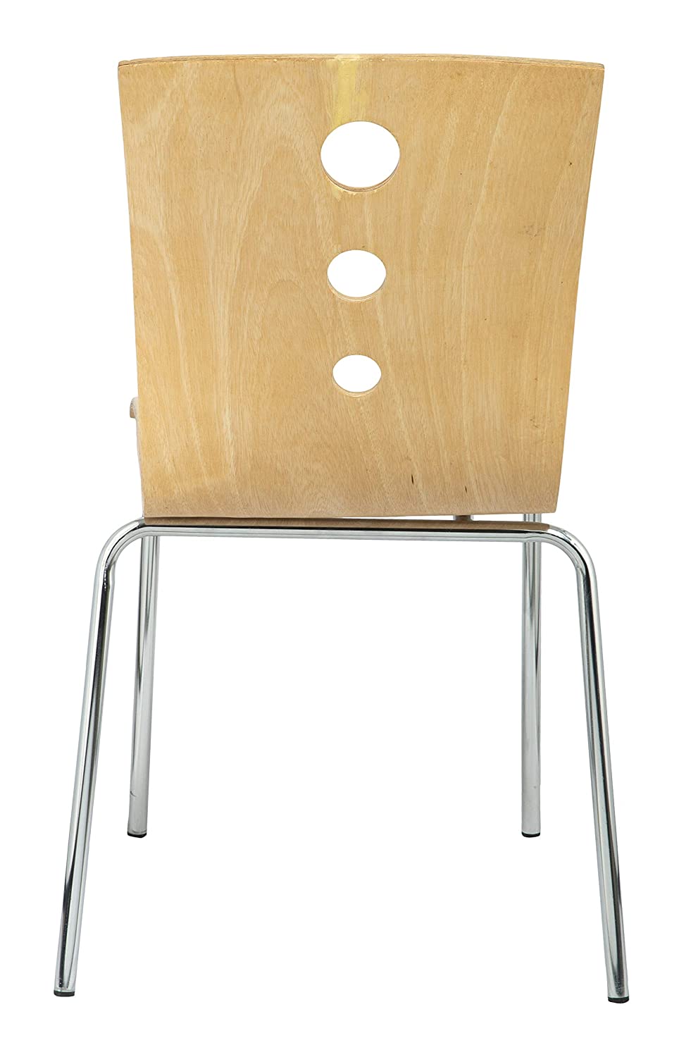 Wooden Cafe Chair in Metal Frame Legs -