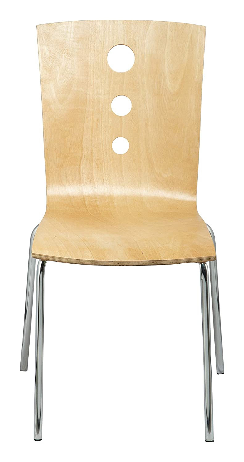 Wooden Cafe Chair in Metal Frame Legs -