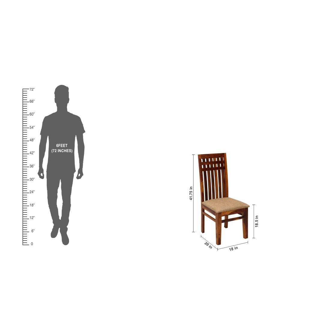 Wooden Dining Chairs Set of 4 with Dining Table -