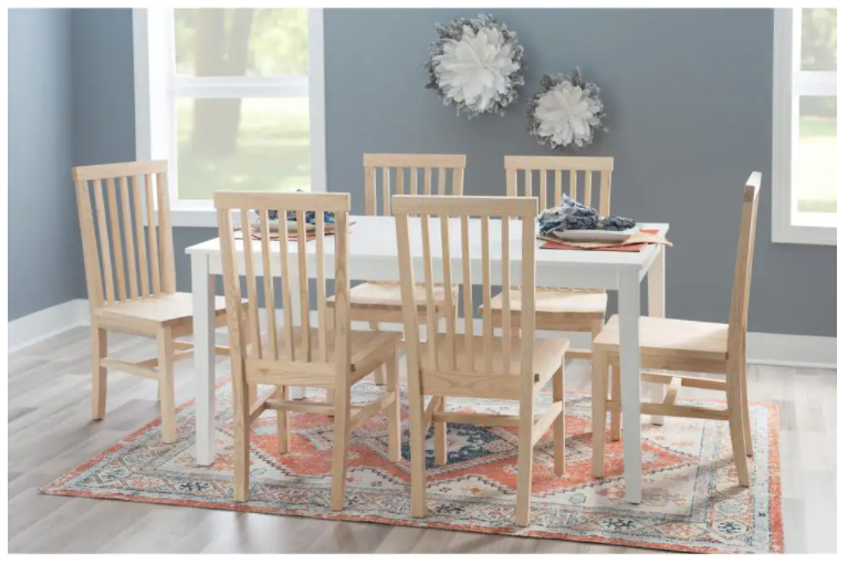 Wooden Dining Chairs with Wooden Frame Base -