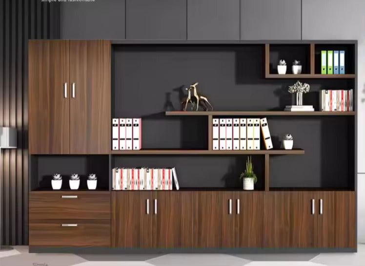 Wooden Director Table Back Unit Large Size Files Cabinet for Offices -