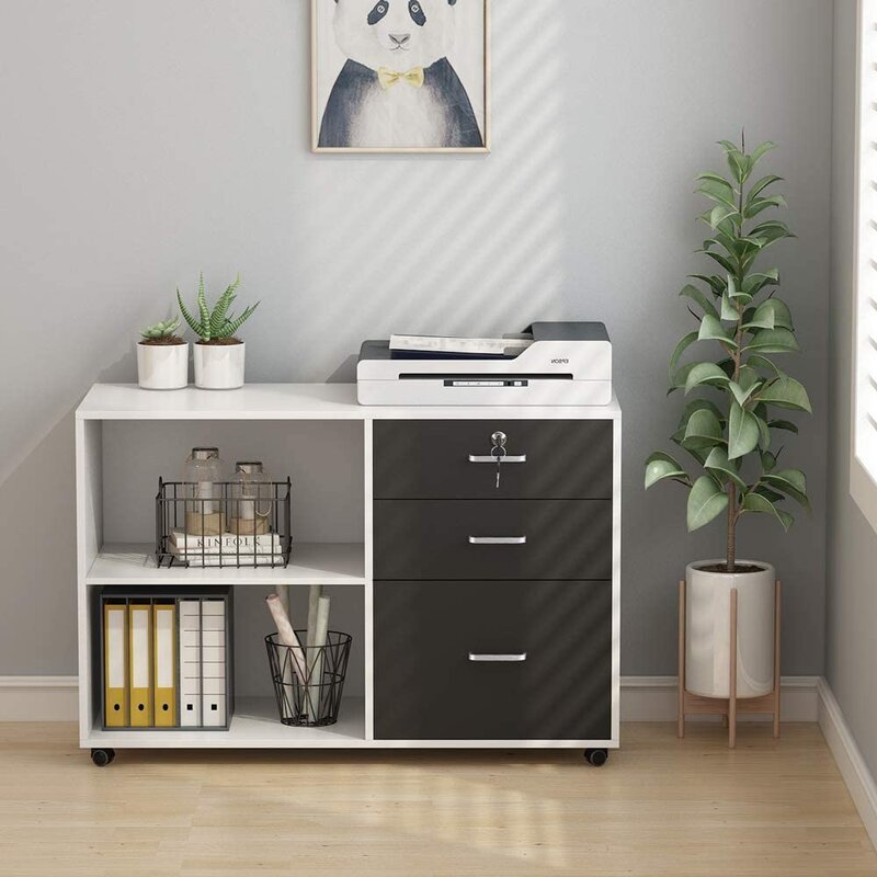 Wooden Drawer and Pedestal with Wheel Base -