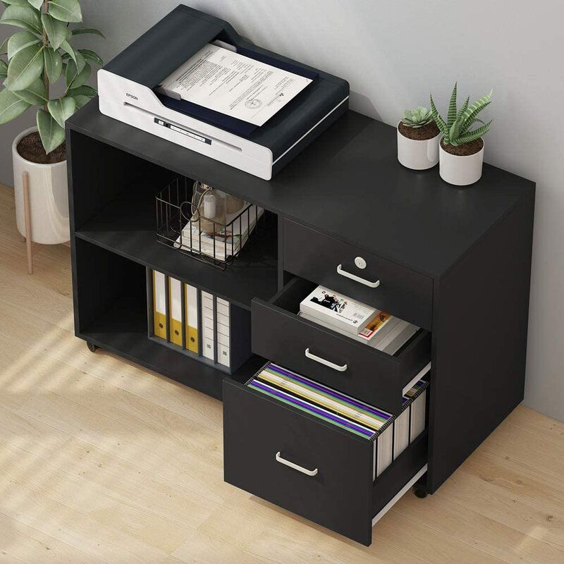 Wooden Drawer and Pedestal with Wheel Base -