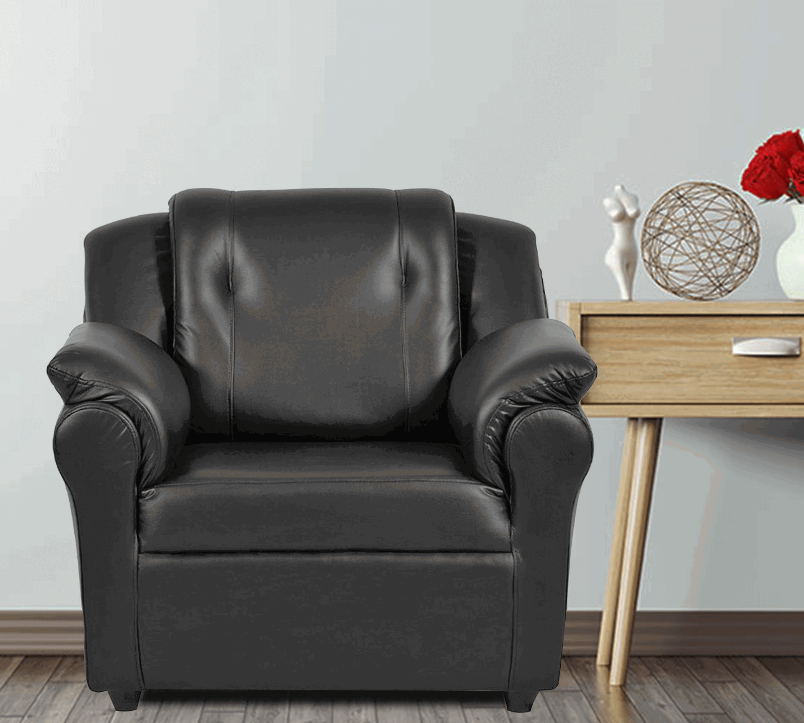 Wooden Frame Base 3 Seater/ 2 Seater/ Single Seater Leatherette Sofa -