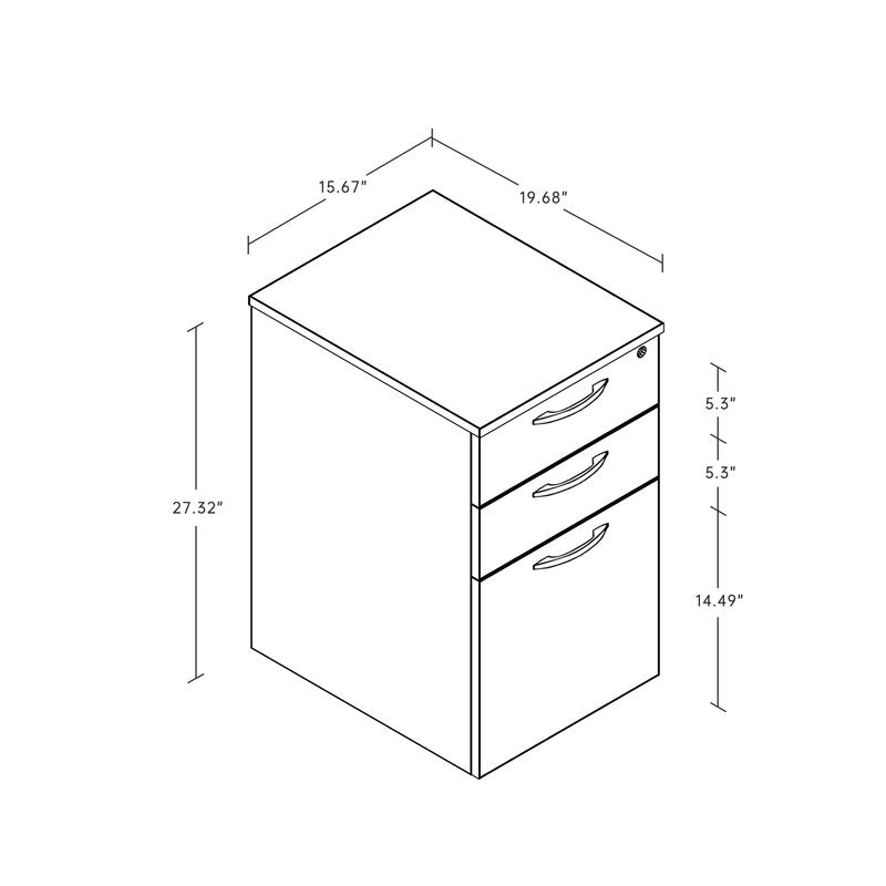 Wooden Frame Drawer & Pedestal with Wheel Base -
