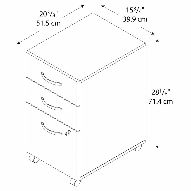 Wooden Frame Drawer & Pedestal with Wheel Base -
