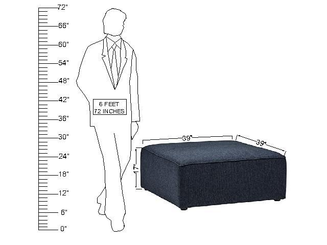Wooden Frame Fabric Ottoman -