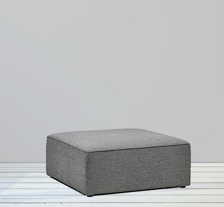 Wooden Frame Fabric Ottoman