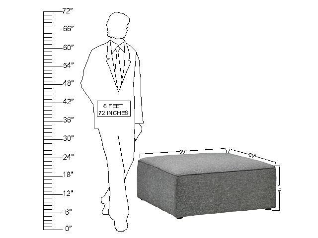 Wooden Frame Fabric Ottoman -