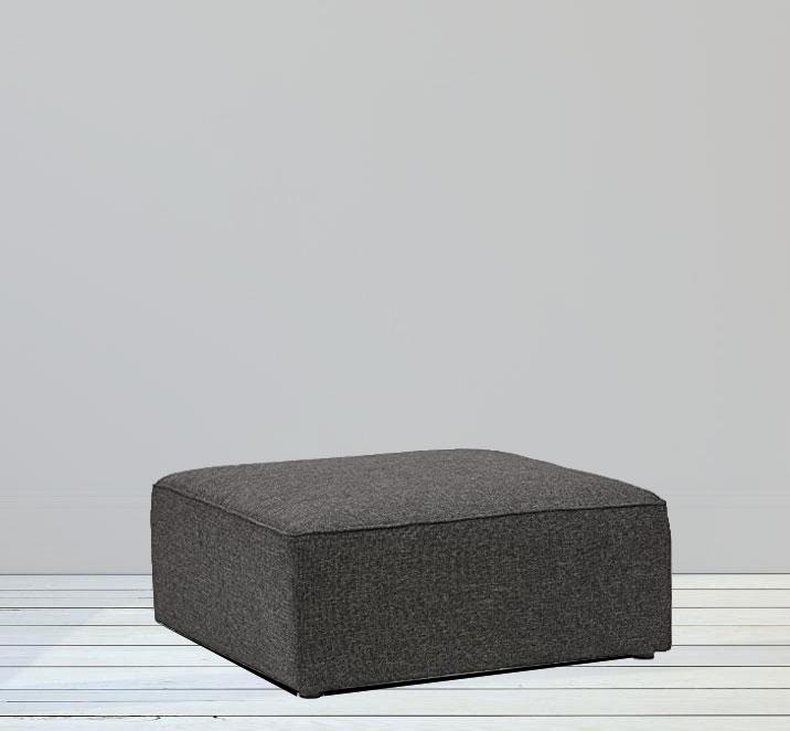Wooden Frame Fabric Ottoman -