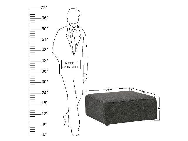 Wooden Frame Fabric Ottoman -