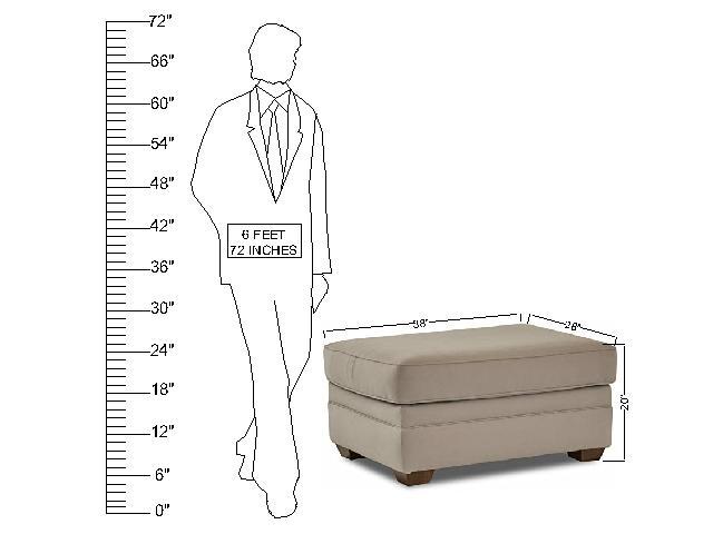 Wooden Frame Fabric Ottoman -