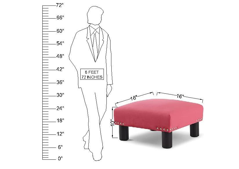 Wooden Frame Fabric Ottoman -