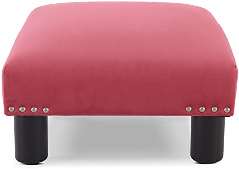Wooden Frame Fabric Ottoman -