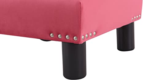 Wooden Frame Fabric Ottoman -
