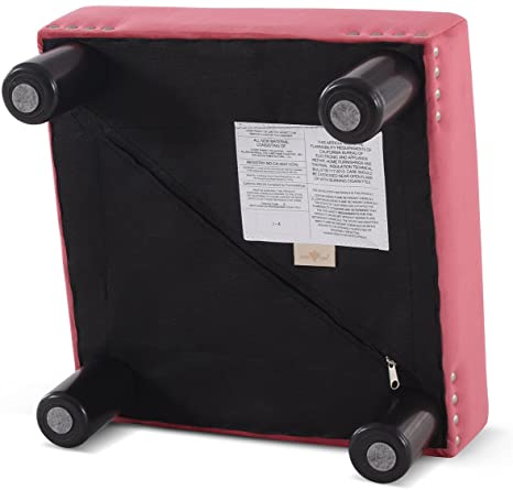 Wooden Frame Fabric Ottoman -