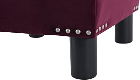 Wooden Frame Fabric Ottoman -