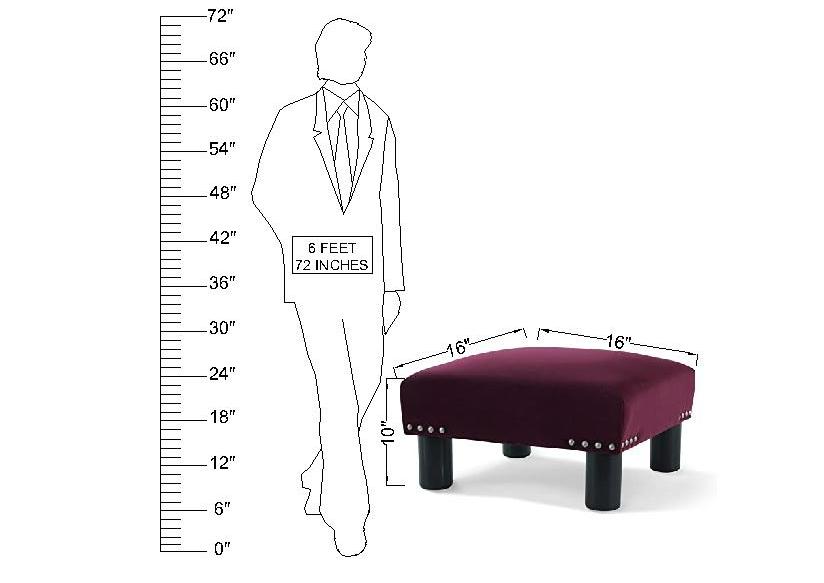Wooden Frame Fabric Ottoman -