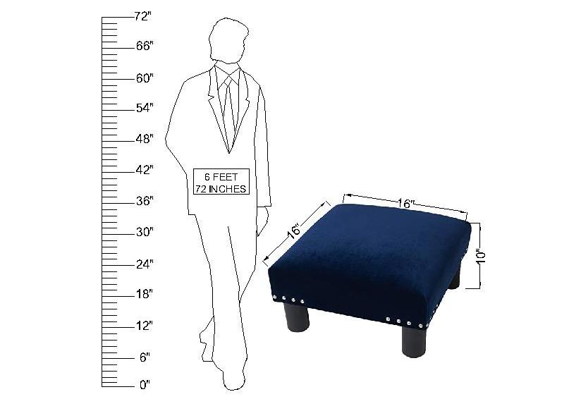 Wooden Frame Fabric Ottoman -