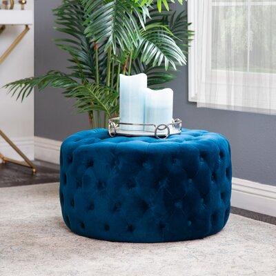 Wooden Frame Fabric Ottoman -