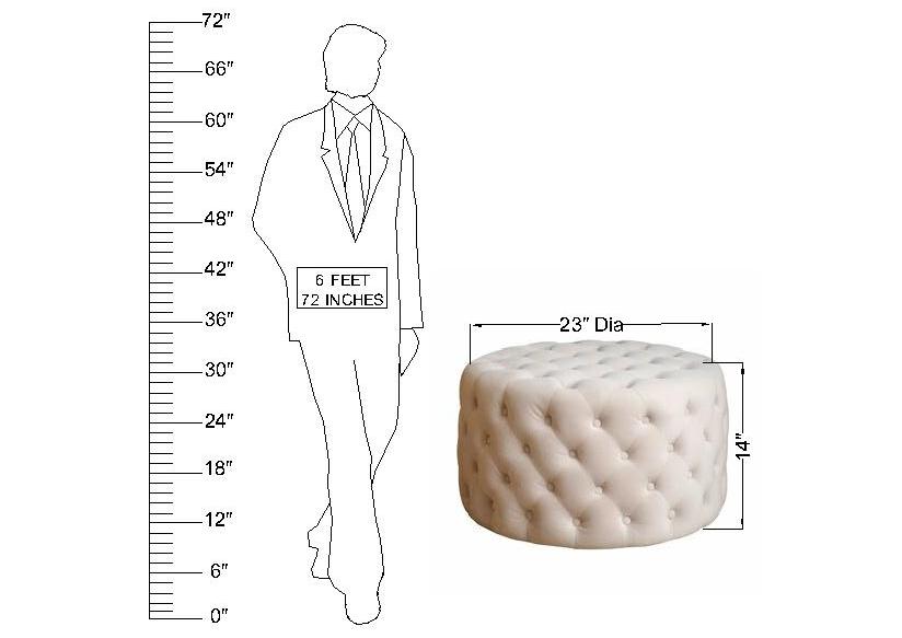 Wooden Frame Fabric Ottoman -