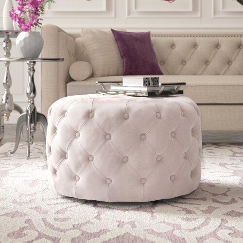 Wooden Frame Fabric Ottoman -