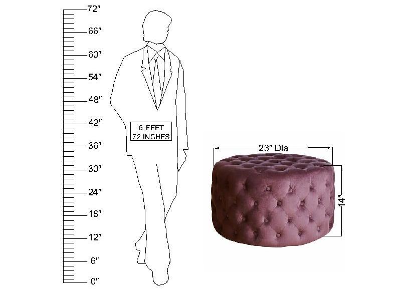 Wooden Frame Fabric Ottoman -