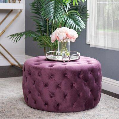 Wooden Frame Fabric Ottoman -