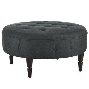 Wooden Frame Fabric Ottoman -