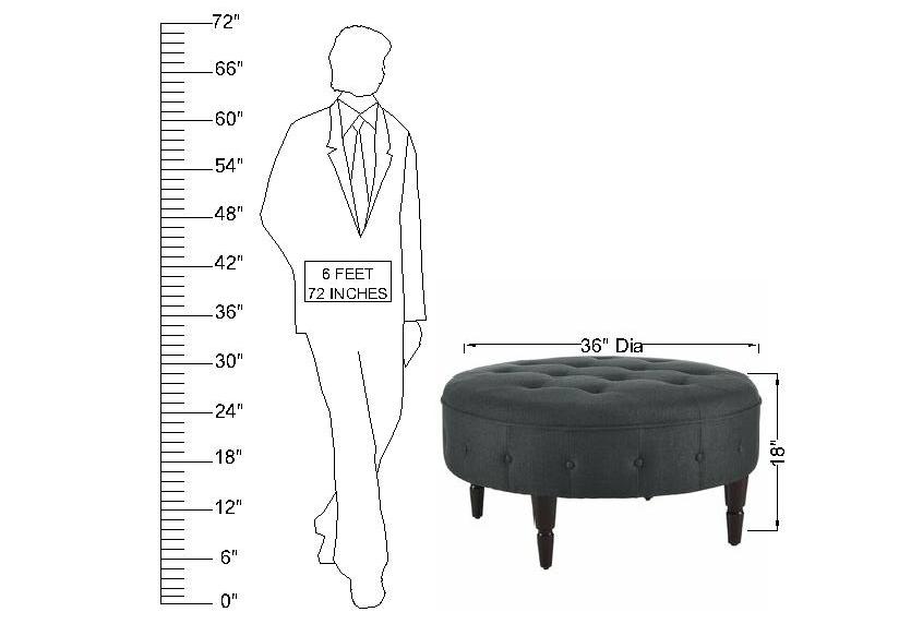 Wooden Frame Fabric Ottoman -