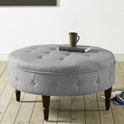 Wooden Frame Fabric Ottoman -