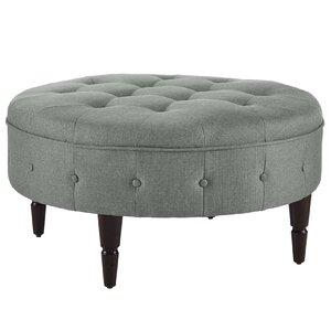 Wooden Frame Fabric Ottoman -