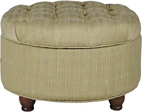 Wooden Frame Fabric Ottoman with Storage -