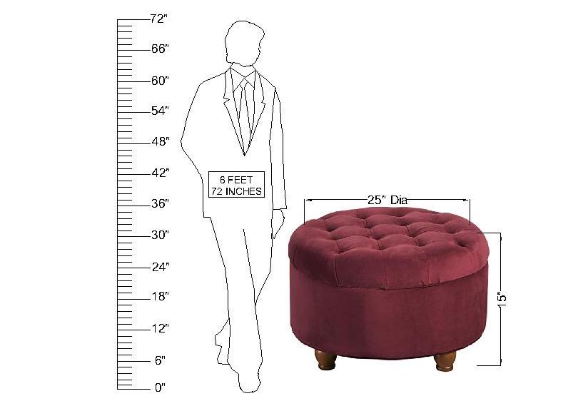 Wooden Frame Fabric Ottoman with Storage -