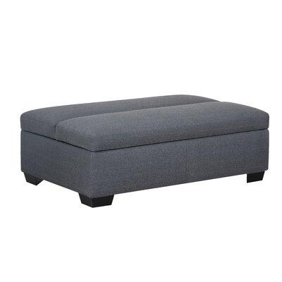 Wooden Frame Fabric Ottoman with Storage -