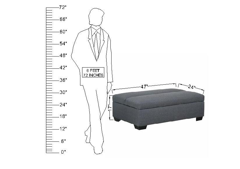 Wooden Frame Fabric Ottoman with Storage -