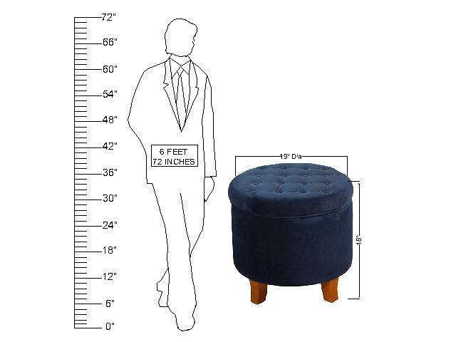 Wooden Frame Fabric Pouffe with Storage -
