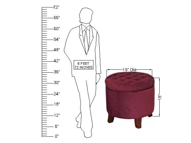 Wooden Frame Fabric Pouffe with Storage -