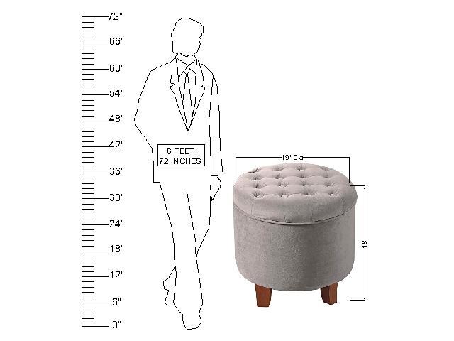 Wooden Frame Fabric Pouffe with Storage -