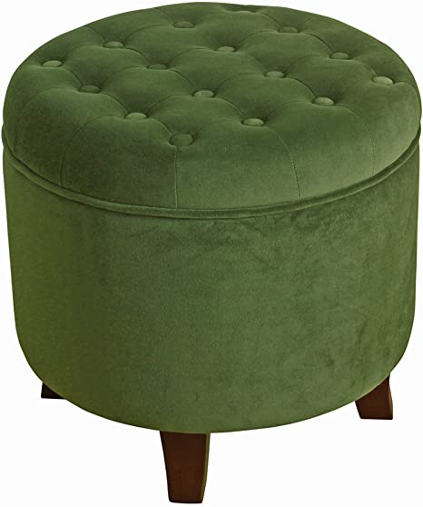 Wooden Frame Fabric Pouffe with Storage -